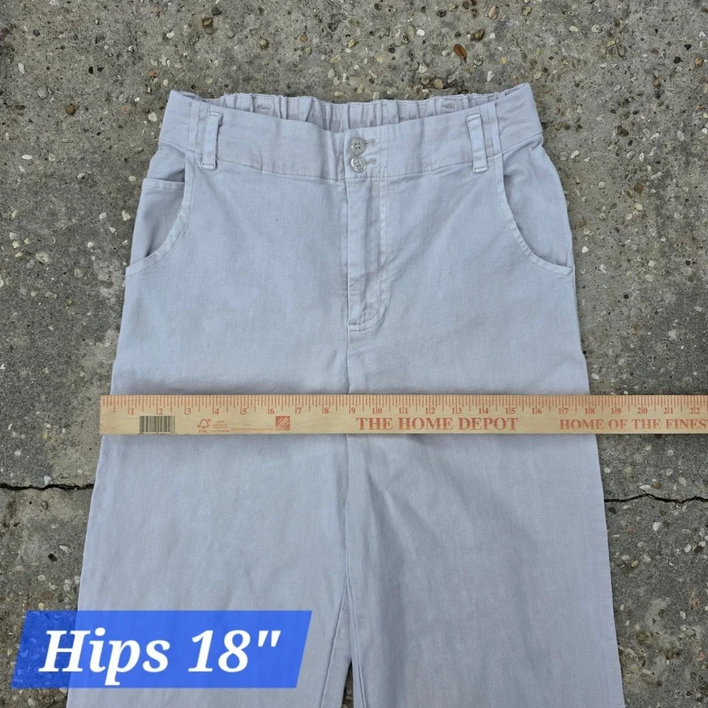 Young Fabulous Broke Ryker Pants Size Medium Beige Wide Leg Neutral Khaki Tan‎